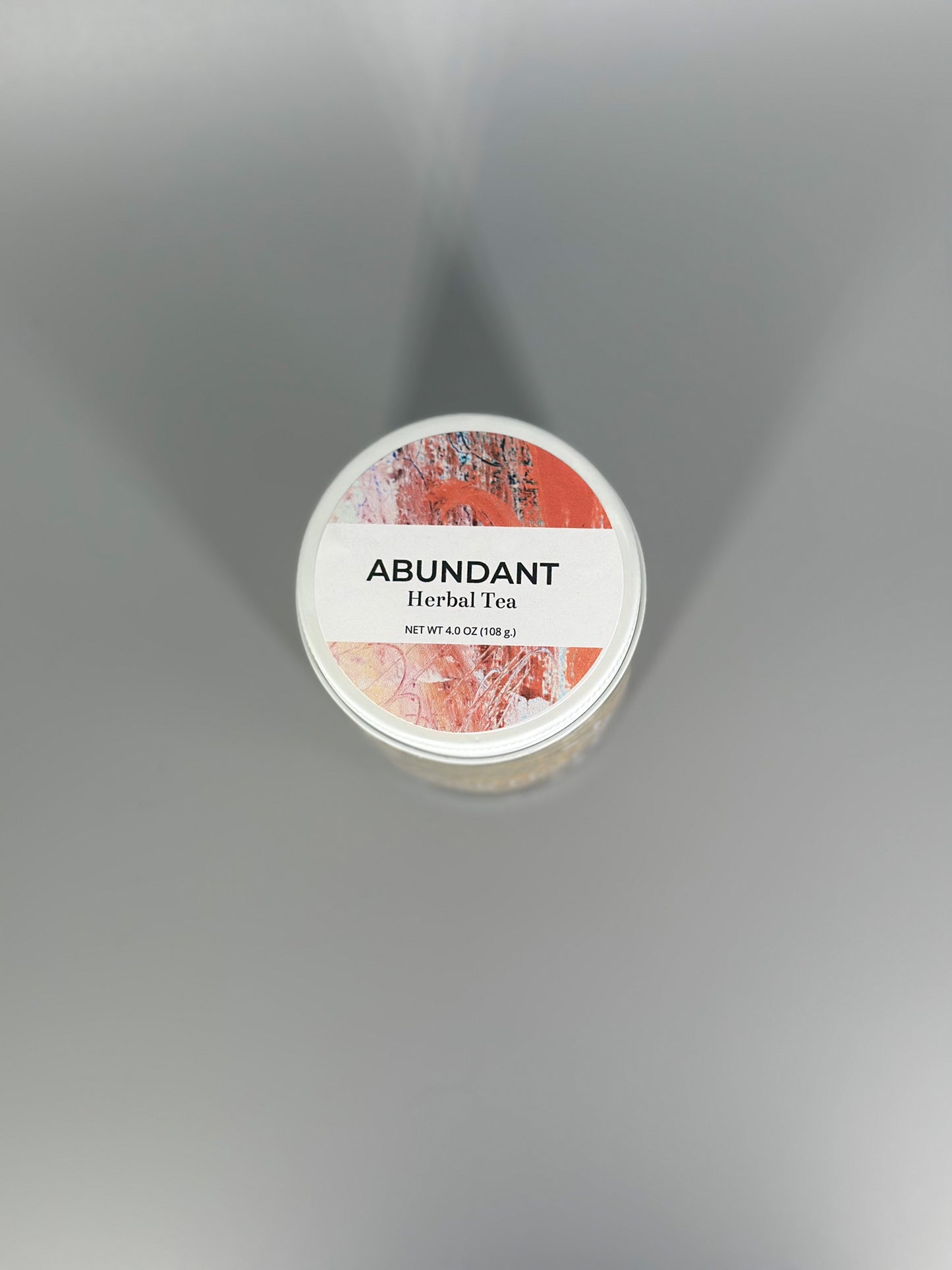 Chicory Tea Co.'s Abundant Herbal Tea in the jar, view from top