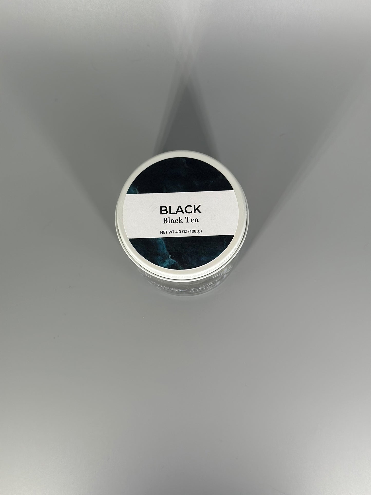 Chicory Tea Co.'s Black Tea in the jar, view from top