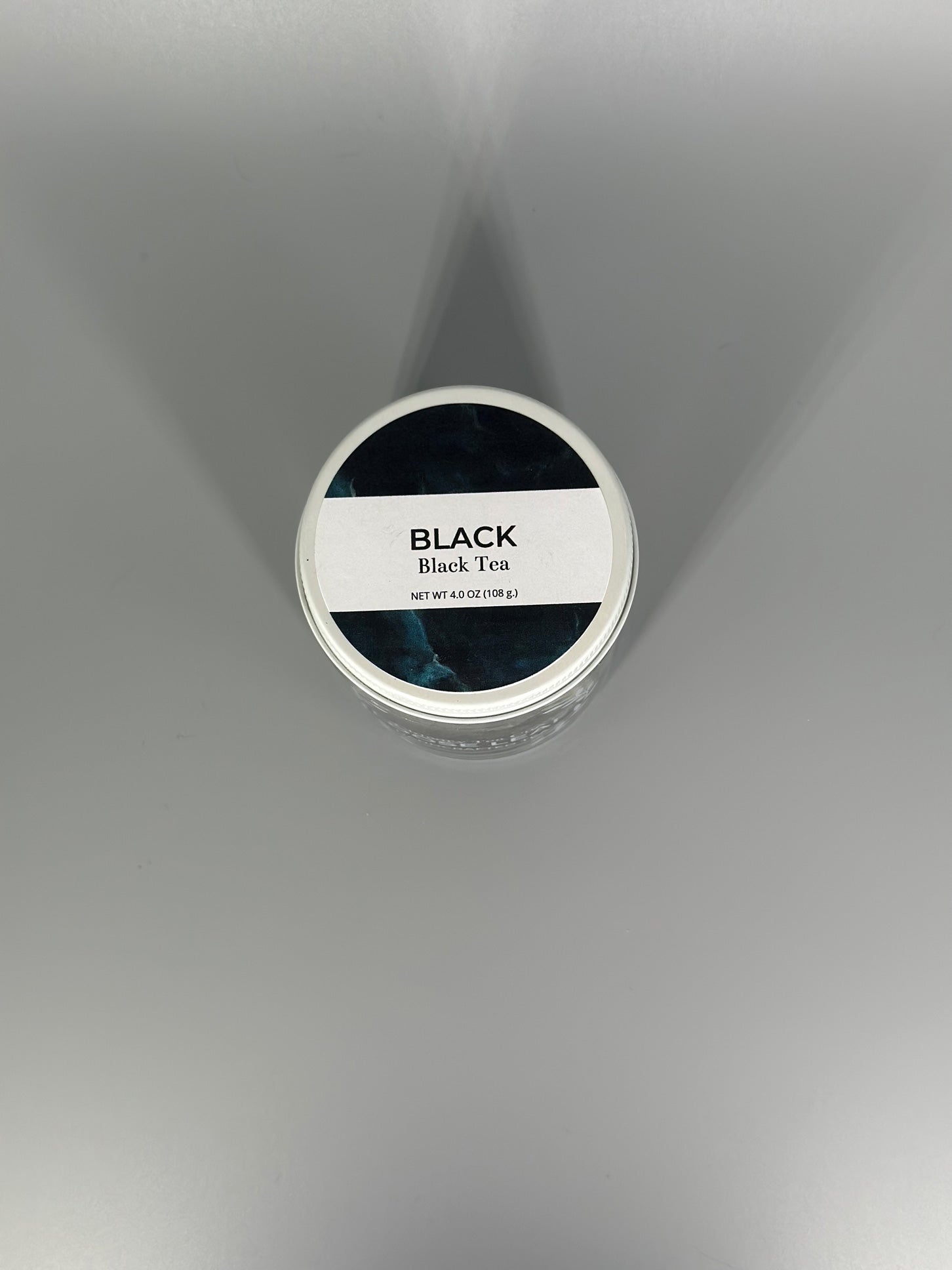 Chicory Tea Co.'s Black Tea in the jar, view from top