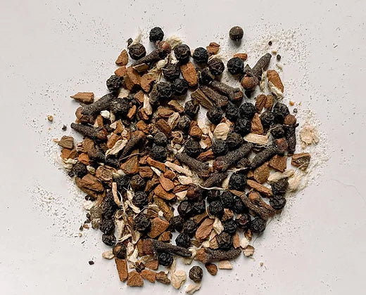 Chicory Tea Co.'s Chicory Chai Herbal Tea loose leaves, view from the top