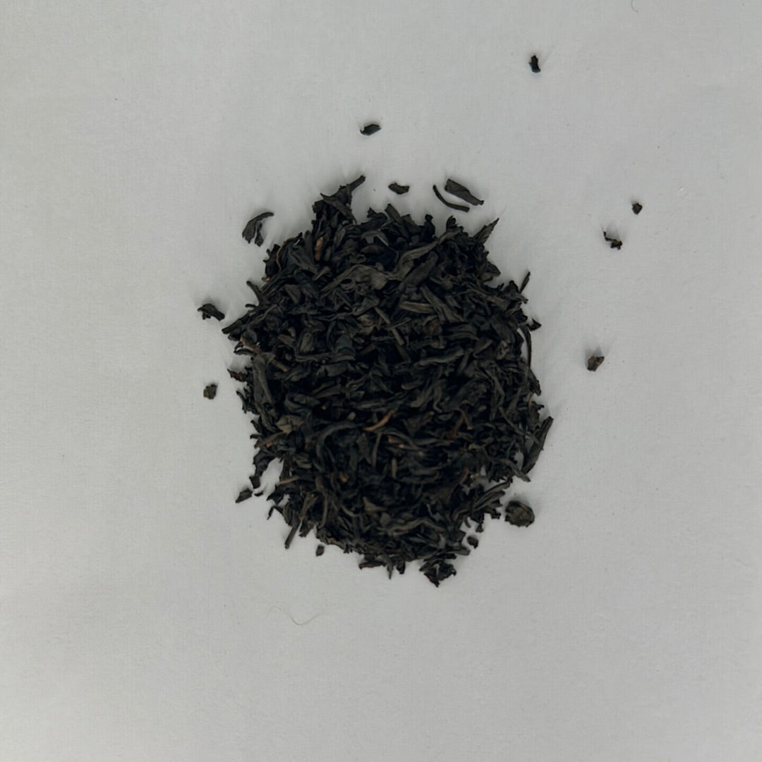 Chicory Tea Co.'s Earl Grey Black Tea loose leaf, view from top