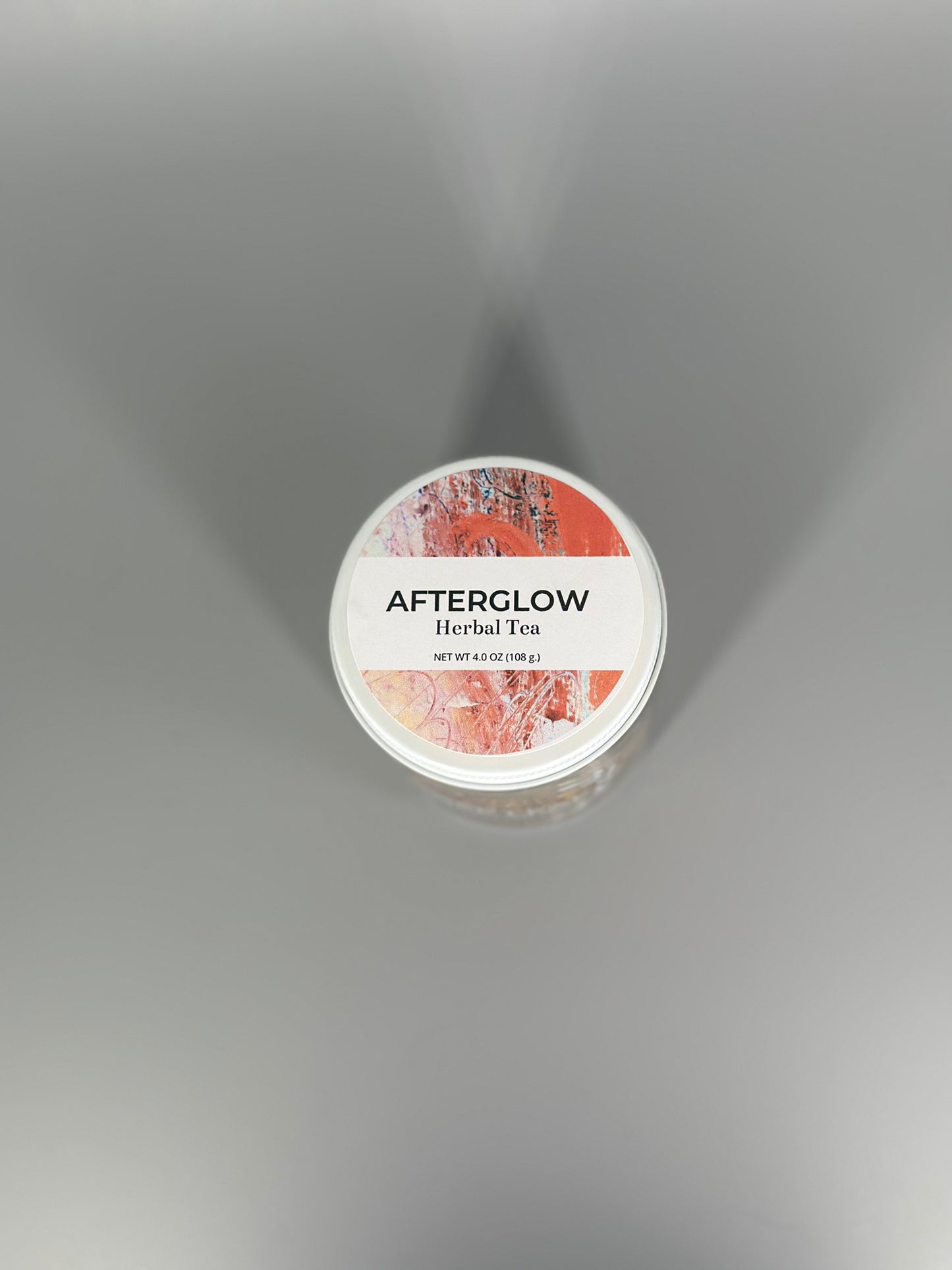 Chicory Tea Co.'s Afterglow Herbal Tea in jar, view from top