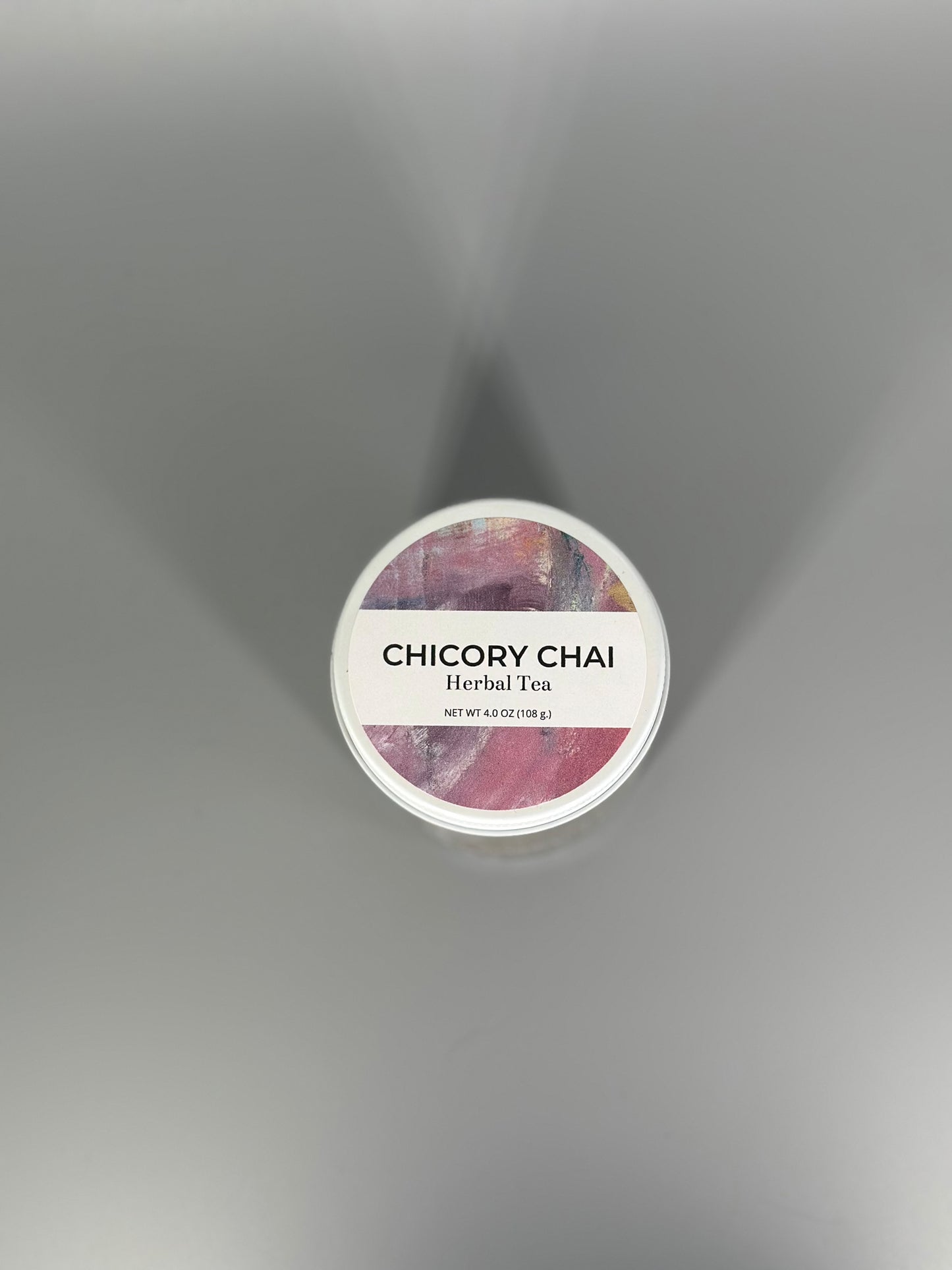 Chicory Tea Co.'s Chicory Chai Herbal Tea in the jar, view from the top