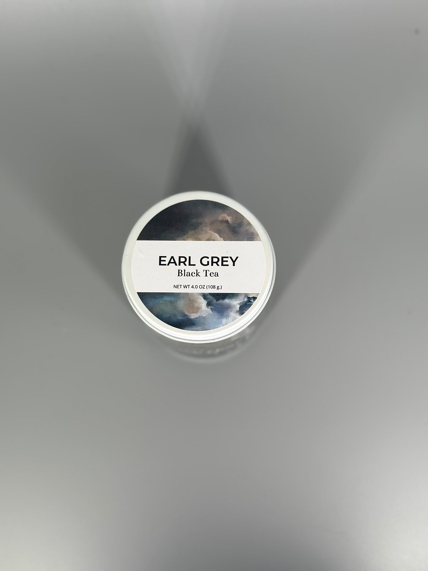 Chicory Tea Co.'s Earl Grey Black Tea in the jar, view from top