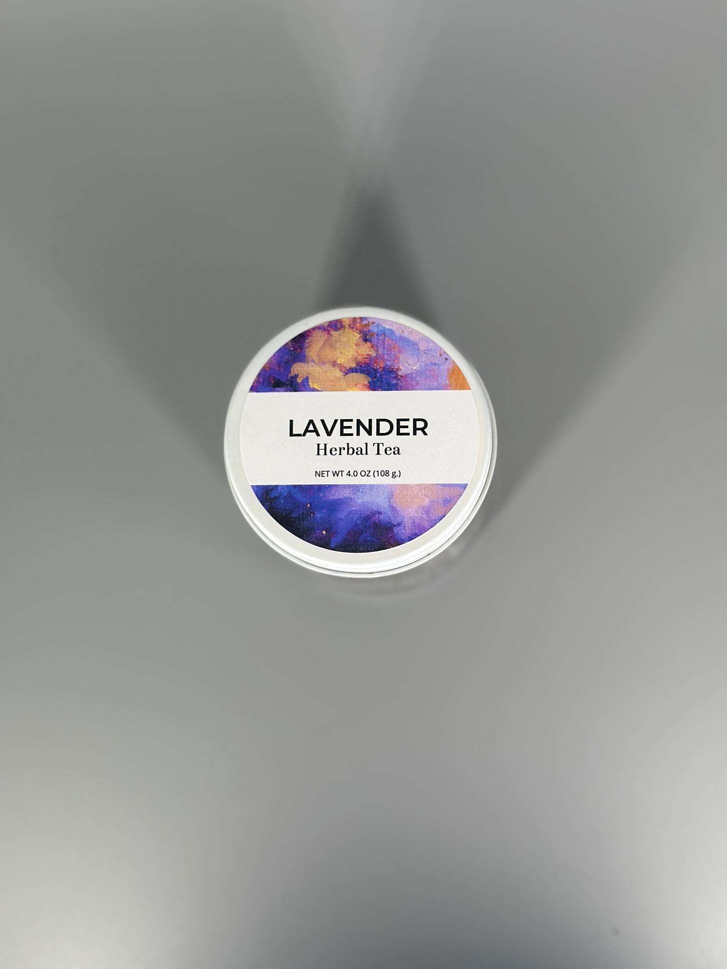 Chicory Tea Co.'s Lavender Mint in the jar, view from top