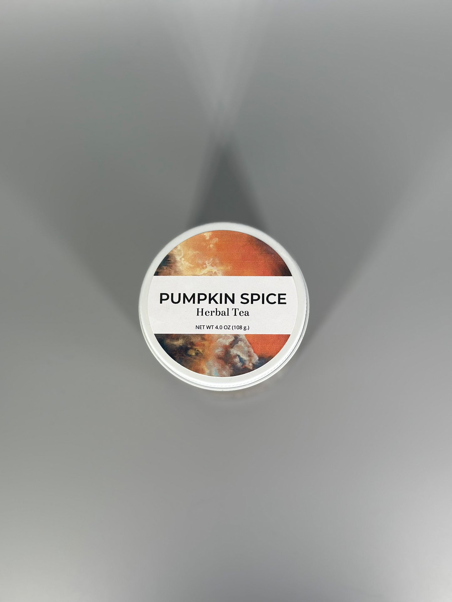 Chicory Tea Co.'s Pumpkin Spice Herbal Tea loose in the jar, view from top
