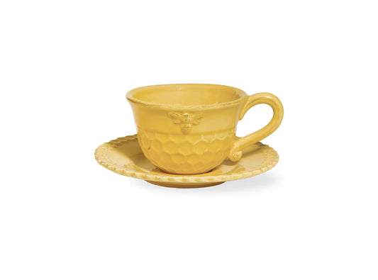 Honey Comb Ceramic Tea Cup & Saucer